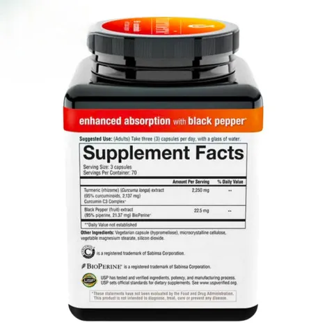 Viên uống Youtheory Turmeric 2250 mg |210 viên| Chống viêm/Hỗ trợ xương khớp chuyên sâu & Hỗ trợ chức năng gan/tiêu hóa [SP Chuẩn Mỹ]