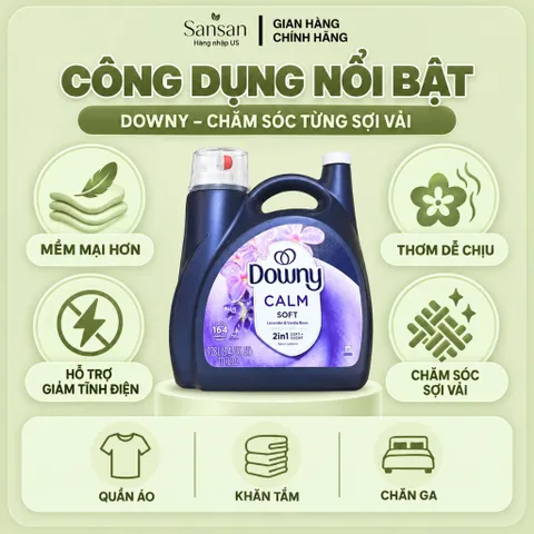Nước Xả Vải Downy Mỹ Làm Mềm Thơm Lâu – April Fresh 4.44L 257 Lần Giặt / Infusions Calm Lavender & Vanilla