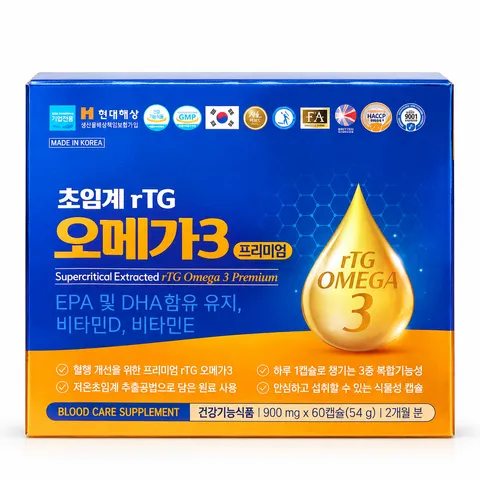 Thực phẩm bảo vệ sức khỏe Supercritical Extracted rTG Omega 3 Premium 60v - Omega 3 cao cấp Hàn Quốc - nhập khẩu chính ngạch