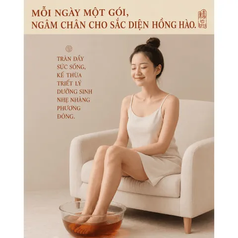 [40ml*10 gói/ hộp] Canh ngâm chân Phúc Ngưu Khang giúp ngủ ngon , điều hóa tính khí