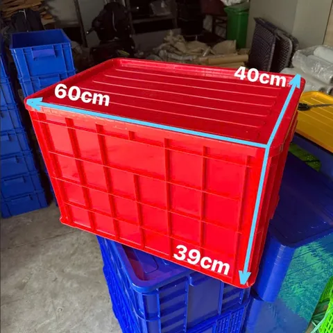 Thùng Nhựa Kín Đựng Bát Đĩa, Đồ Công Nghiệp 3T9 Nhựa Hòa An HS026,61x42x39cm Bền, Dẻo, Dễ Xếp Chồng