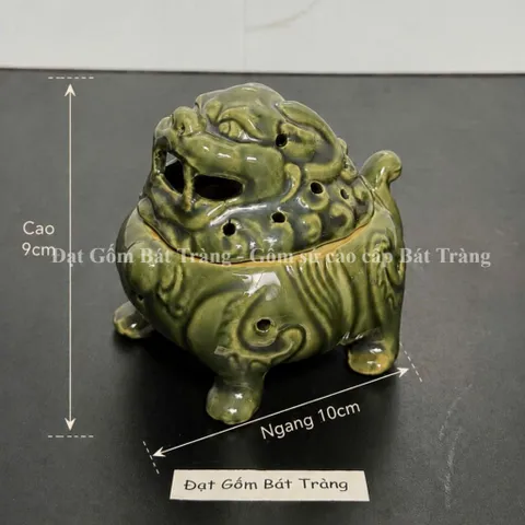 Lư xông nụ trầm hương gốm Bát Tràng - Lư đốt trầm Bát Tràng khắc tay
