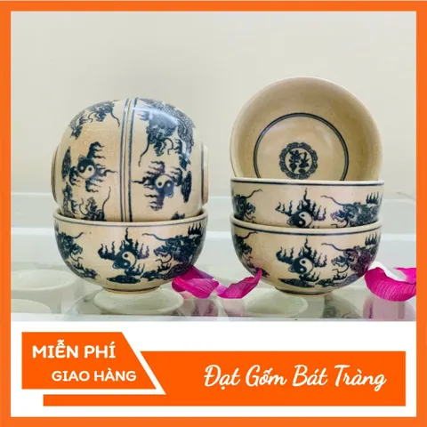 Đồ thờ cúng - bát cúng men rạn gốm sứ Bát Tràng