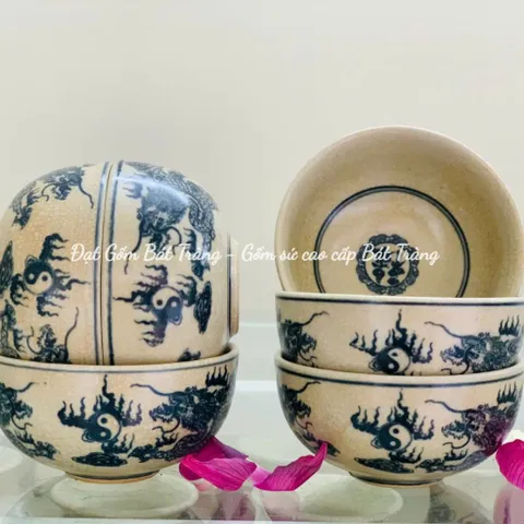 Đồ thờ cúng - bát cúng men rạn gốm sứ Bát Tràng