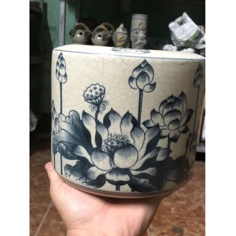 Bát hương thờ cúng men rạn gốm sứ Bát Tràng