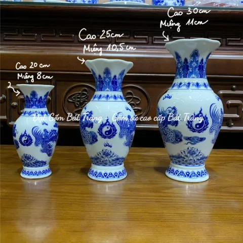 ĐỒ THỜ CÚNG - Bộ thờ cúng men trắng cao cấp gốm sứ Bát Tràng, bát hương,chóe, kỷ, lọ hoa thờ