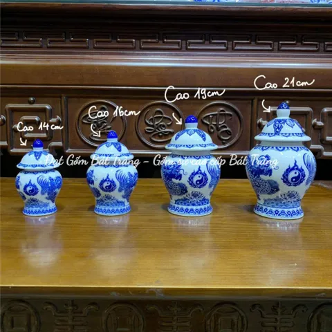 ĐỒ THỜ CÚNG - Bộ thờ cúng men trắng cao cấp gốm sứ Bát Tràng, bát hương,chóe, kỷ, lọ hoa thờ