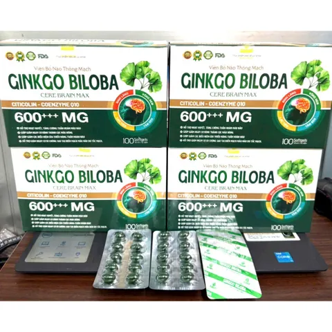 Hoạt huyết dưỡng não Ginkgo Biloba 600mg Giúp hoạt huyết, tăng cường lưu thông máu, giảm đau đầu chóng mặt 
