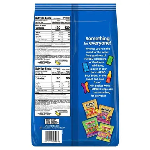 Kẹo dẻo Haribo Gummi Candy Happy Mix 120 gói của Mỹ