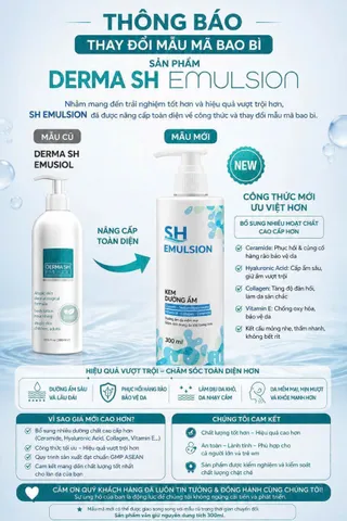 Kem Dưỡng Ẩm Derma SH Emulsion Giúp Làm Mềm Da, Dưỡng Ẩm, Giảm Ngứa Chống Lão Hóa - 300ml
