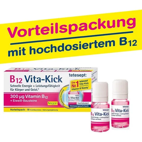 Tetesept B12 Vita Kick hộp 18 ống hàng nội địa Đức