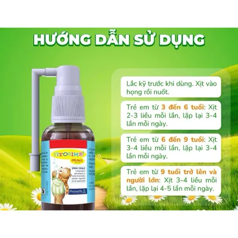 Golanil Fitobimbi xịt sát khuẩn cổ họng cho em bé
