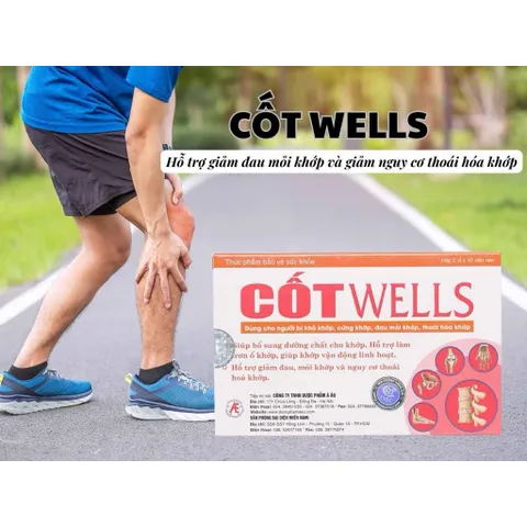 CỐT WELLS -CỐTWELLS hỗ trợ cho người khô cứng khớp đau mỏi khớp, thoái hoá khơp hộp 30 viên