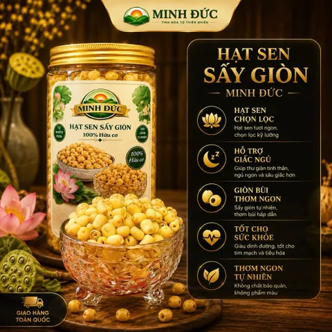 Hạt sen sấy giòn, hạt sen ăn liền - Hạt sen Hưng Yên - Loại 1, 1kg, 500g, 250g