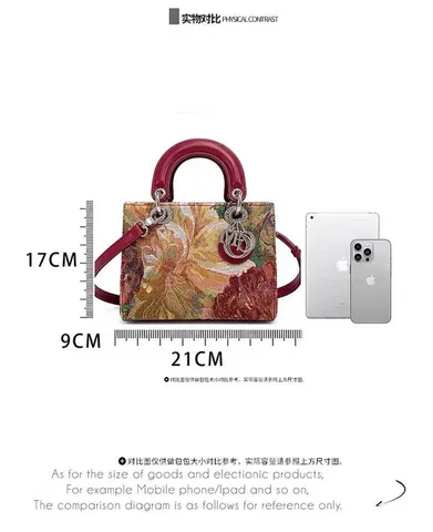 (Hàng NEW V.I.P LIMITED ORDER) - Túi xách nữ MISS GAIL London Art họa tiết hoa màu đỏ cầm tay quai đeo chéo