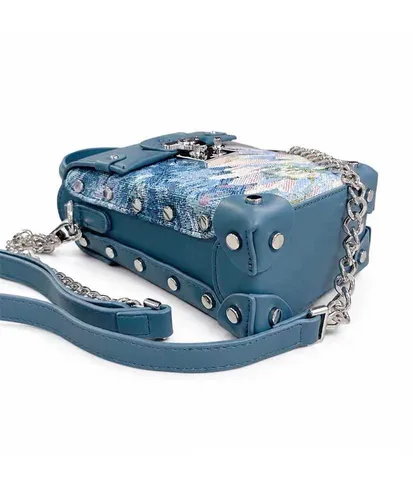 (NEW LIMITED ORDER VIP) - Túi xách nữ da cao cấp họa tiết ĐỎ và XANH đeo vai dây xích nhỏ thương hiệu MISS GAIL