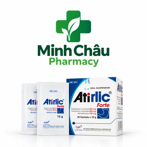 Gói Uống Atirlic Forte Hỗ Trợ Dịu Êm Bụng & Bảo Vệ Niêm Mạc Tiêu Hóa Hộp 20 Gói x 10g
