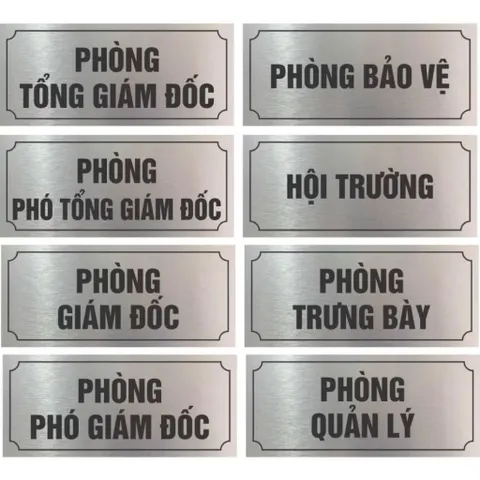 Bảng tên phòng chức danh dán cửa chất liệu nhôm alu cao cấp, tặng kèm keo dán, có hỗ trợ thiết kế theo yêu cầu miễn phí