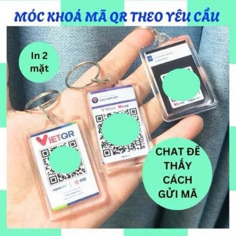 Móc khóa, in theo yêu cầu, kích thước 4x6cm, in mã qrcode, in ảnh cá nhân, in mã thanh toán ngân hàng, mã qrcode mica