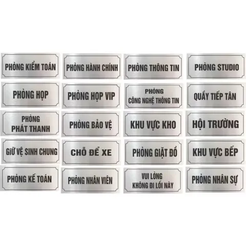 Bảng tên phòng chức danh dán cửa chất liệu nhôm alu cao cấp, tặng kèm keo dán, có hỗ trợ thiết kế theo yêu cầu miễn phí