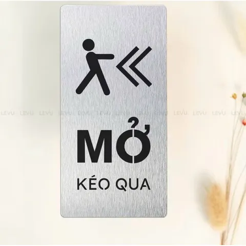 Bảng Alu In UV, đóng mở cửa, Pull, Push, open, nhận in theo yêu cầu