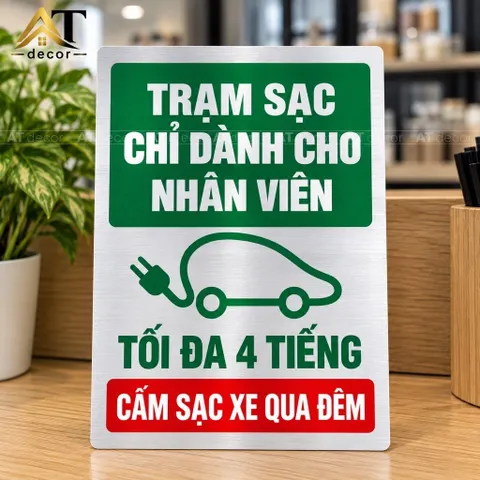 [Giao Hoả Tốc] Biển hướng dẫn, biển báo nơi sạc xe điện, khu vực đỗ xe để sạc điện, thay đổi nội dung theo yêu cầu