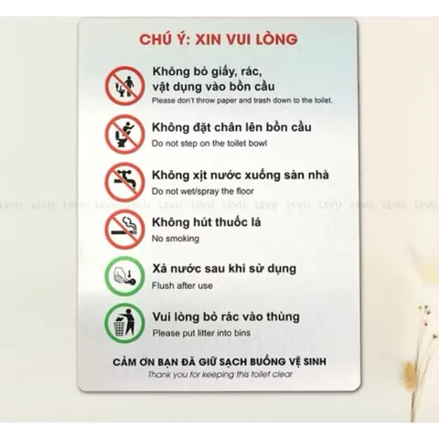 [Bảng Alu] Bảng chỉ dẫn, cảnh báo chất liệu alu bạc xước in uv có sẵn keo dính mặt sau, thiết kế và in mẫu theo yêu cầu
