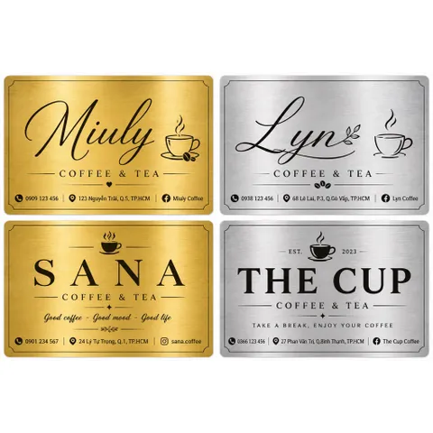 Bảng Tên Shop Hộ Kinh Doanh ALU Bạc Xước Vàng Xước In UV Theo Yêu Cầu, Bảng Tên Cửa Hàng, Công Ty, Logo Cá Nhân Hóa