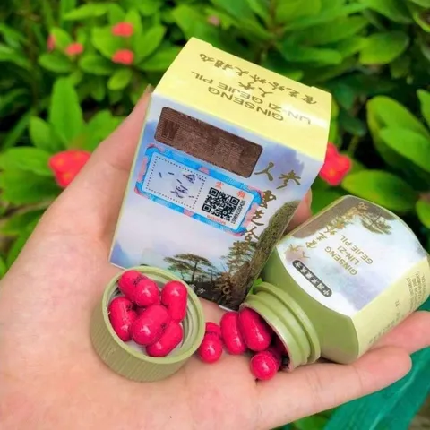 Viên uống Ginseng Lin-Zi Gejie Pil - Nhân sâm linh chi tắc kè đại bổ hoàn tăng cân an toàn