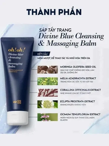 Sáp Tẩy Trang Làm Sạch Sâu, Trẻ Hóa Da oh!oh! Divine Blue Cleansing & Massaging Balm(150ml)