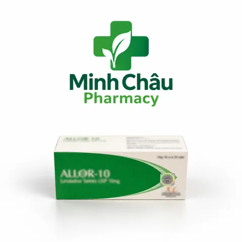 Viên Uống Kháng Dị Ứng, Giảm Viêm Mũi, Mề Đay ALLOR-10 (Hộp 10 vỉ x 10 viên)