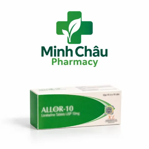 Viên Uống Kháng Dị Ứng, Giảm Viêm Mũi, Mề Đay ALLOR-10 (Hộp 10 vỉ x 10 viên)