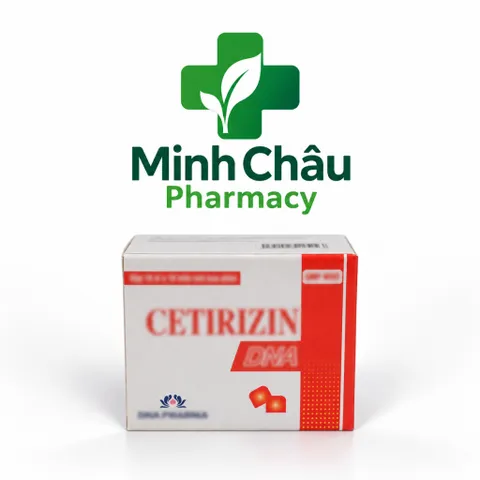 Viên uống hỗ trợ Dị Ứng, Giảm Viêm Mũi, Mề Đay Mạn Tính Cetirizin DNA 10mg DNA Pharma (Hộp 10 Vỉ x 10 Viên)
