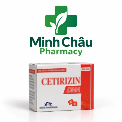 Viên uống hỗ trợ Dị Ứng, Giảm Viêm Mũi, Mề Đay Mạn Tính Cetirizin DNA 10mg DNA Pharma (Hộp 10 Vỉ x 10 Viên)