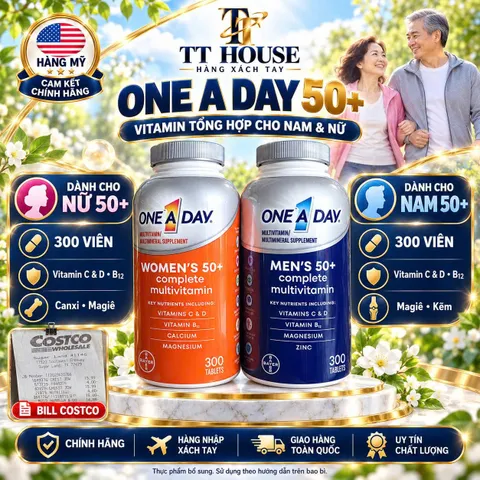 VIÊN UỐNG VITAMIN TỔNG HỢP ONE A DAY 50+ CHO NAM VÀ NỮ HỘP 300 VIÊN – CHUẨN NỘI ĐỊA MỸ COSTCO