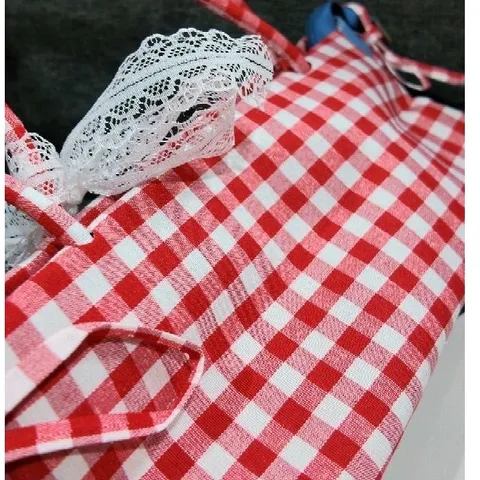 Túi Xách Đeo vai Retro có khóa kéo Dễ Thương Phối Jeans và Caro Đỏ