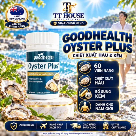 VIÊN UỐNG TINH CHẤT HÀU TỰ NHIÊN GOODHEALTH OYSTER PLUS HỘP 60 VIÊN CHUẨN CHÍNH HÃNG