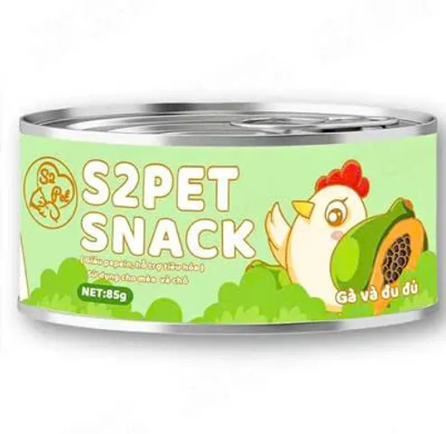 PATE DẠNG LỎNG S2PET SNACK 85GR/LON CHO CHÓ&MÈO-BỔ SUNG DINH DƯỠNG-DỄ ĂN