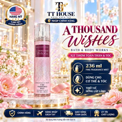 XỊT THƠM TOÀN THÂN BATH & BODY WORKS A THOUSAND WISHES FINE FRAGRANCE MIST 236ML (8 FL OZ) CHUẨN NỘI ĐỊA MỸ