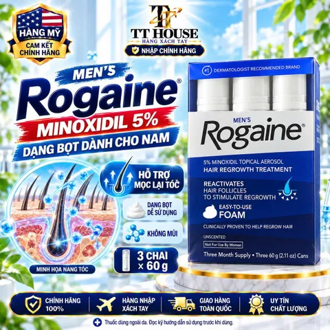 Bọt mọc tóc nam Men's Rogaine Foam 60gam/chai mẫu mới (bao check hàng chuẩn)