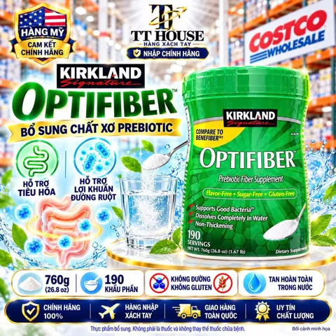 BỘT BỔ SUNG CHẤT XƠ HÒA TAN KIRKLAND OPTIFIBER HỘP 760G NỘI ĐỊA MỸ COSTCO