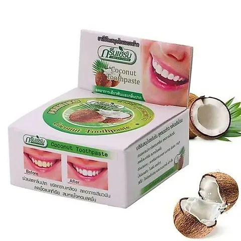 Kem tẩy trắng răng dừa Green Herb Thái Lan 25g