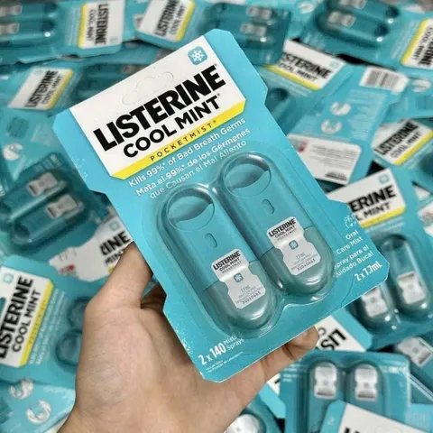 XỊT THƠM MIỆNG LISTERINE COOL MINT POCKETMIST VỈ 2 CHAI NỘI ĐỊA MỸ