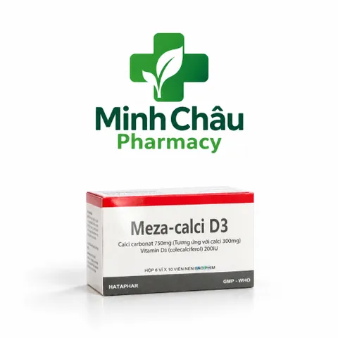 Viên Uống Meza-calci D3 bổ sung canxi, vitamin D3  Hộp 60 viên