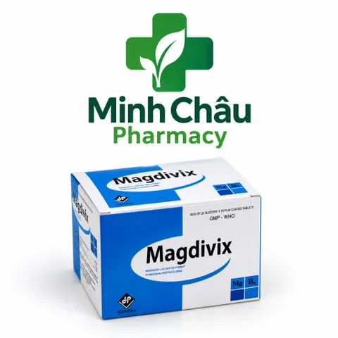 Magdivix bổ sung Magie và vitamin b6 ( 470/5mg) ổn định thần kinh, giảm căng thẳng,đau cơ, chuột rút- hộp 200 viên