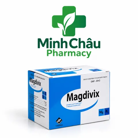 Magdivix bổ sung Magie và vitamin b6 ( 470/5mg) ổn định thần kinh, giảm căng thẳng,đau cơ, chuột rút- hộp 200 viên