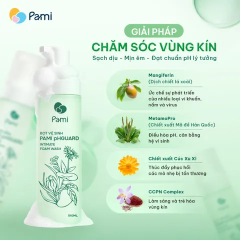 [CHÍNH HÃNG] Bọt Vệ Sinh Phụ Nữ Pami pH Guard (Chai 50ml)