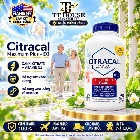 Viên uống bổ sung canxi hữu cơ CITRACAL Maximum Calcium citrate 280 viên HÀNG MỸ 838992