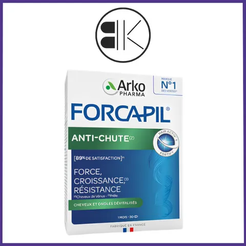 [CHÍNH HÃNG] Viên Uống Hỗ Trợ Giảm Rụng Tóc Forcapil Anti-Chute Pháp (Hộp 30 Viên)