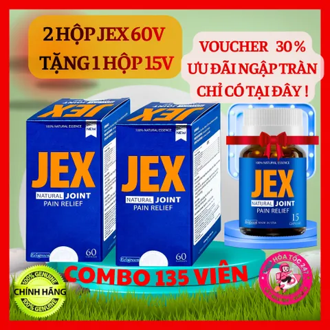 [Đầy Đủ Tem Tích Điểm] COMBO 2 Hộp JEX 60 Viên tặng 1 chai 15V hỗ trợ giảm đau, tái tạo sun khớp